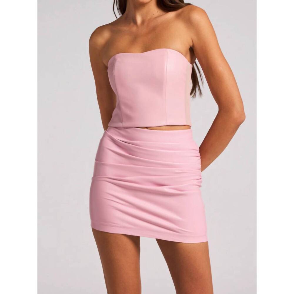 NEW GENERATION LOVE jacqueline vegan leather top in rose pink